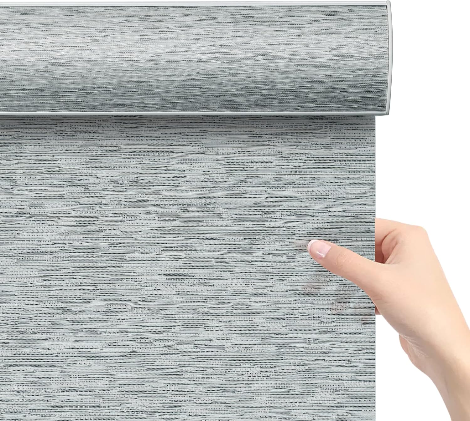 HOTSOON Persianas enrollables con filtro de luz para ventanas, sin cordones, de jacquard con cenefa de casete, cortinas semitransparentes para