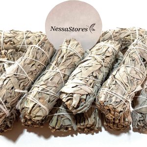 NessaStores – Paquete de incienso de salvia blanca California de 4 pulgadas #JC-006 (100 piezas) NessaStores – Paquete de incienso de salvia blanca California de 4 pulgadas #JC-006 (100 piezas)