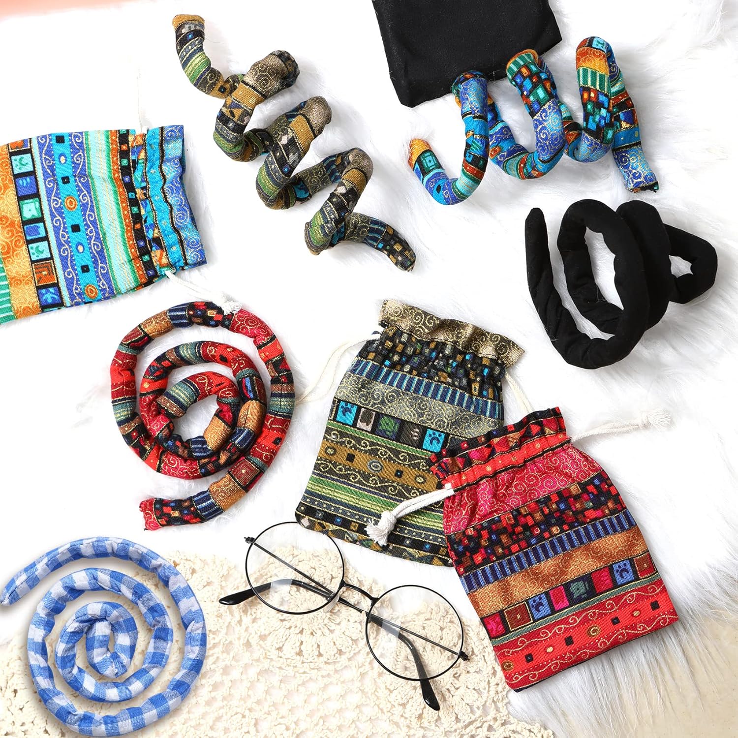 Spiral Lock Hair Tie Dreadlock Accessories – LUCHOI Bendable Loc Hair Tie Ponytail Holder, Iron Wire Long Dread Locks Hair Tie for Women Men Thick