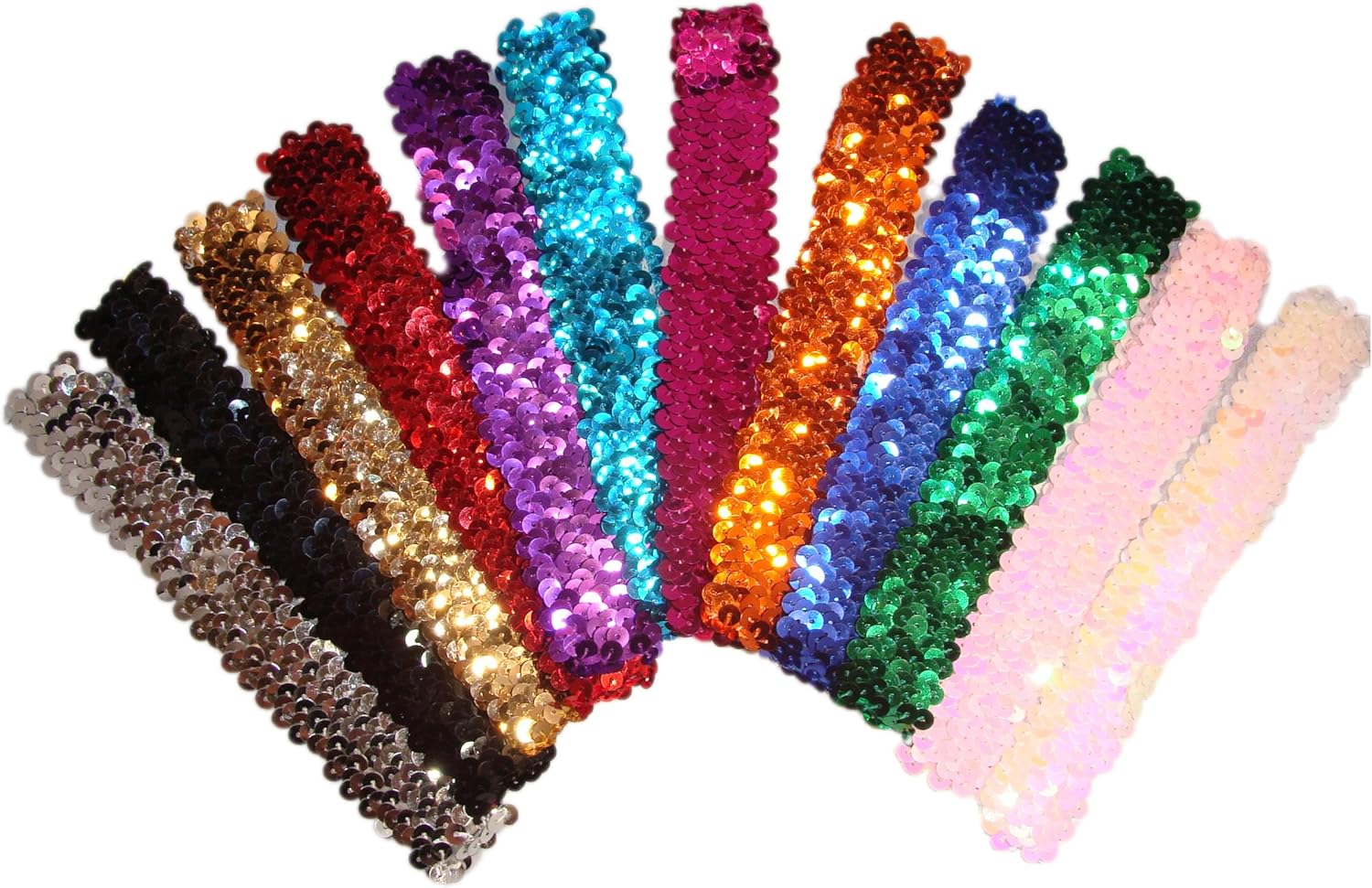 Kenz Laurenz Diademas elásticas de lentejuelas para niñas, niños y mujeres, flapper rugiendo años 20, Great Gatsby de los años 20, banda para el