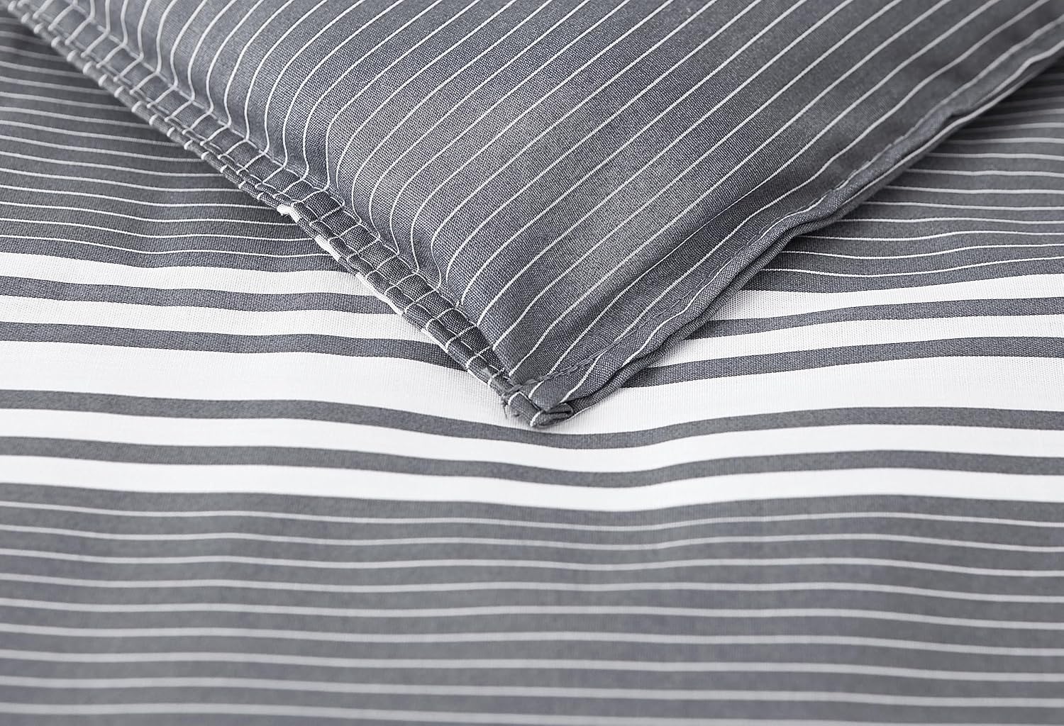 Nautica – Juego de edredón tamaño King, ropa de cama reversible de algodón con fundas a juego, elegante decoración del hogar (gris oscuro, King)