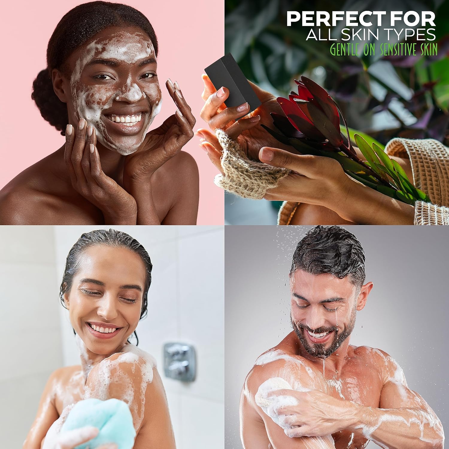 Aspen Kay Naturals Barra de jabón hecha a mano del Mar Muerto para cara y cuerpo (paquete de 6) natural y orgánico – Carbón activado y aceites