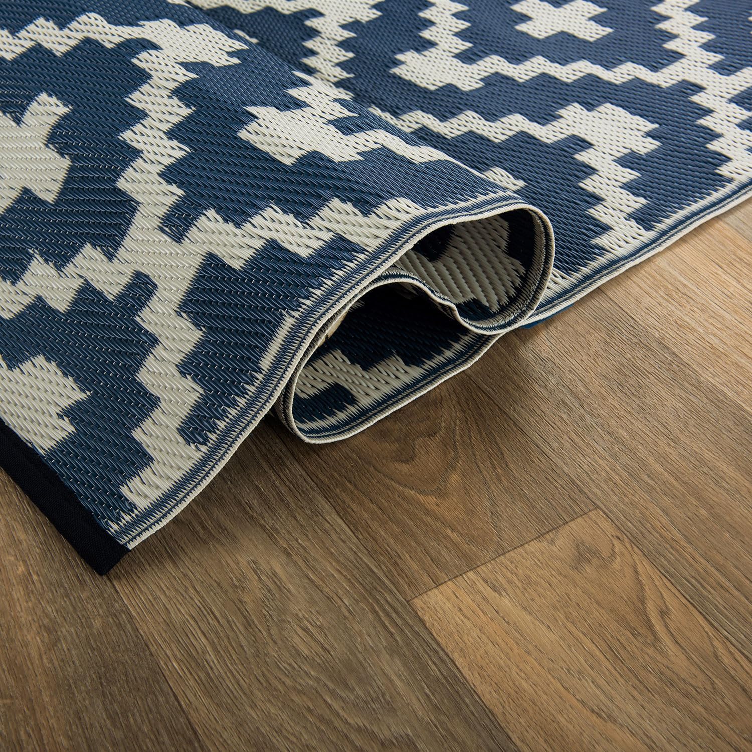 Rugshop Maui – Alfombras geométricas contemporáneas reversibles sin arrugas, impermeables, de plástico reciclado de alta calidad, para patio, patio,