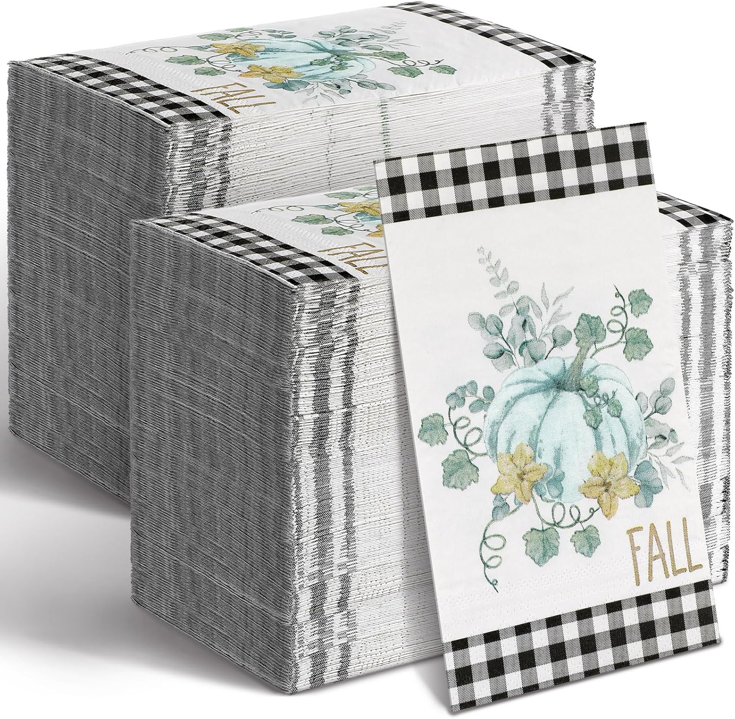 Bencailor 200 servilletas de calabaza desechables de otoño, toallas de papel de Acción de Gracias para baño, calabazas, servilletas de papel