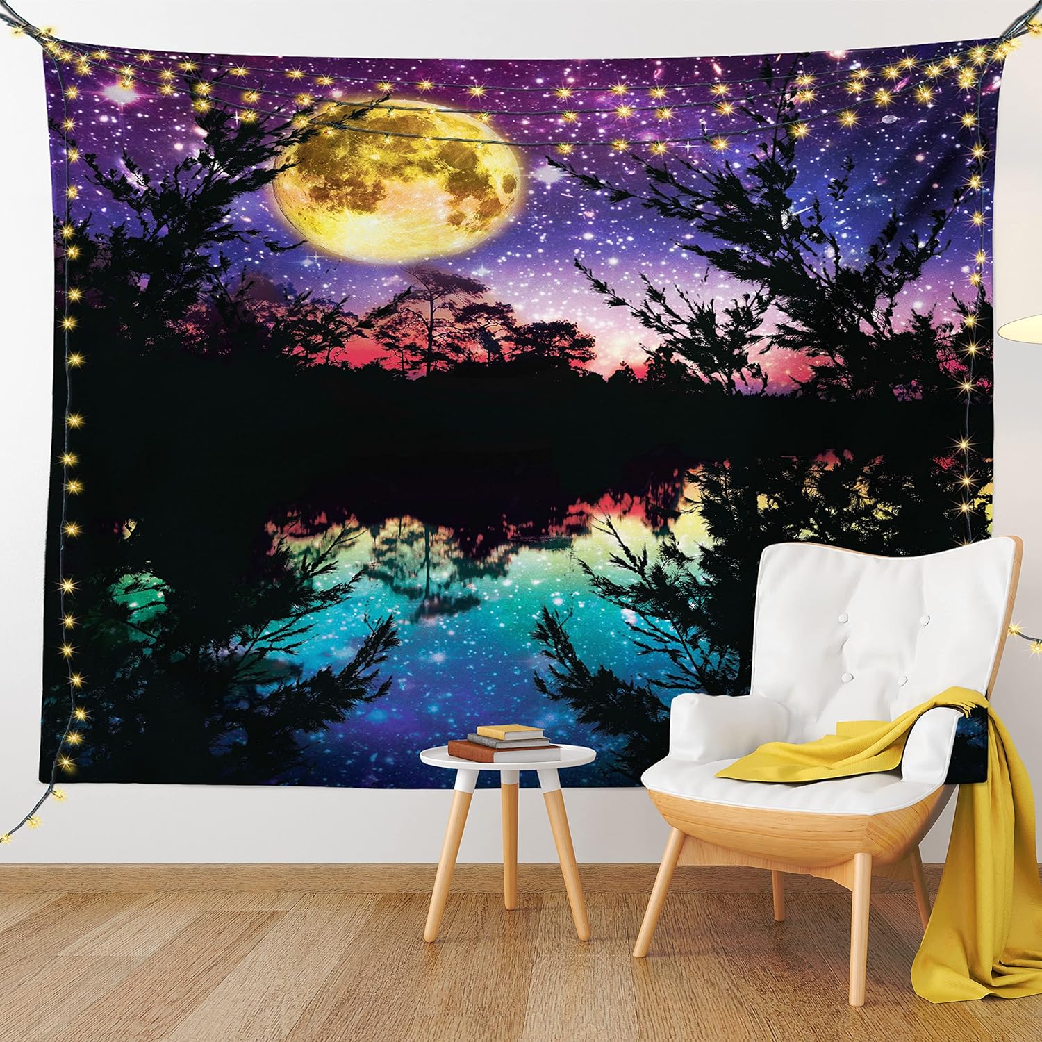 Colección Home Ambesonne, Paisajes de verano con flores púrpura en cascadas luz de sol, cuadro paraiso natural con luz de sol, cortina de ducha de