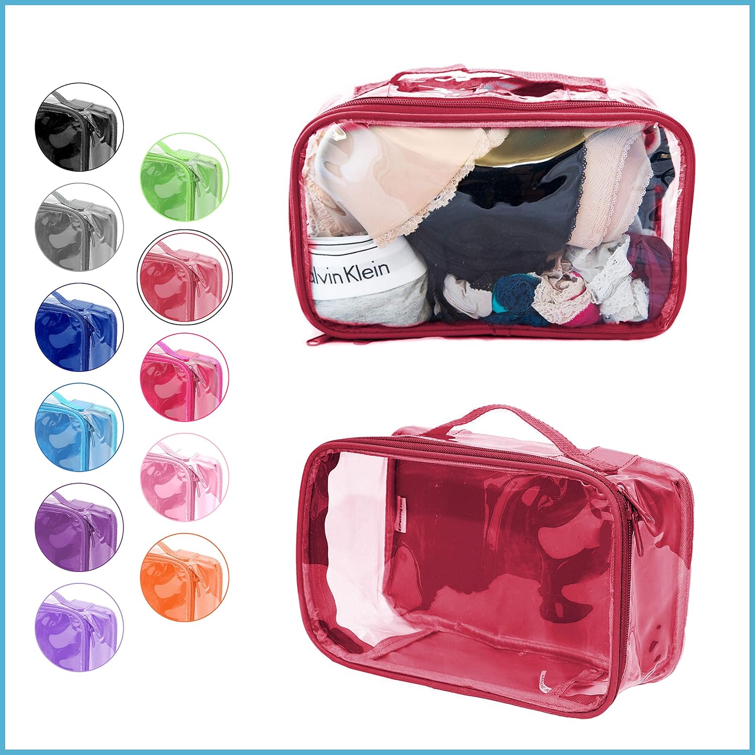 Pequeño cubo de embalaje de viaje transparentebolsa de plástico de PVC transparente para llevar en maleta, mochila o bolsa de pañalesaccesorios