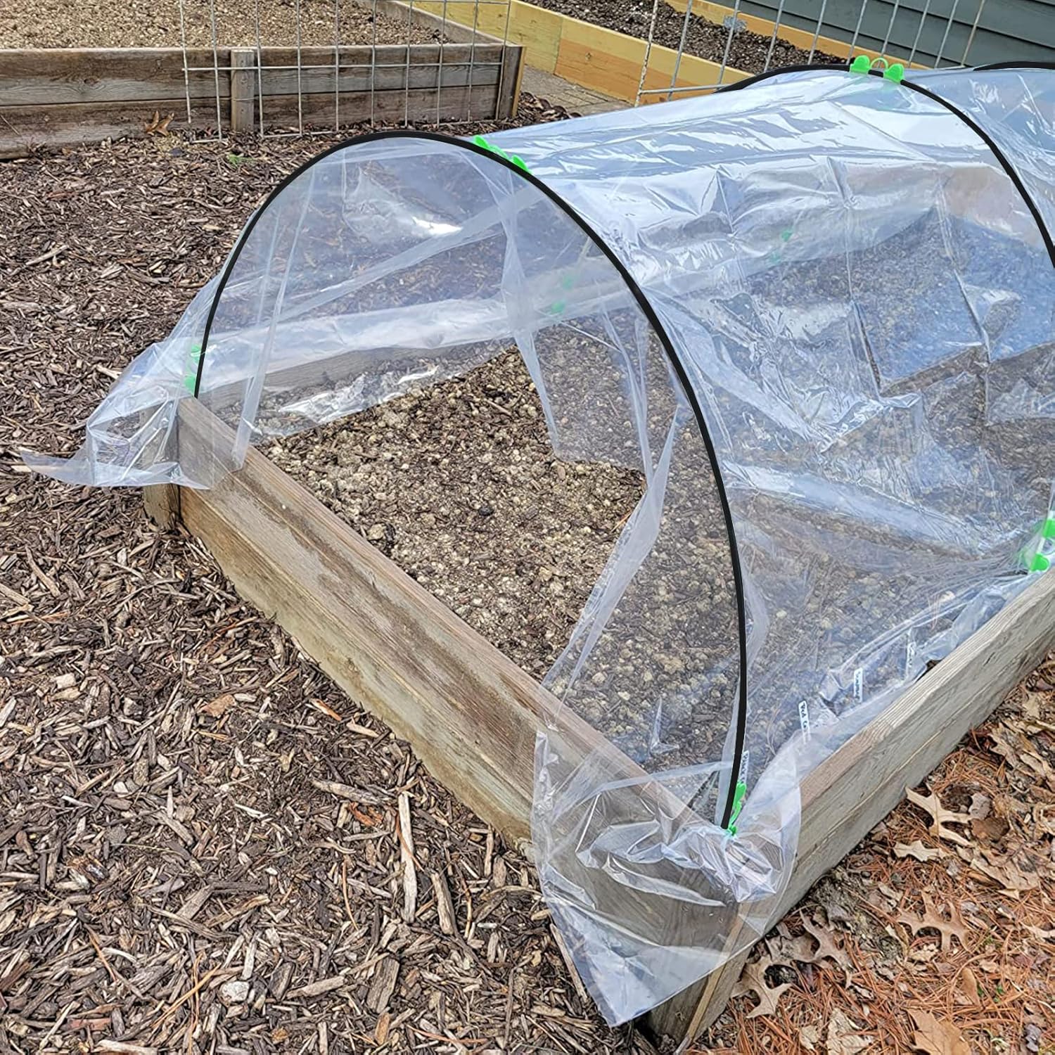 Aros de jardín, túnel de cultivo, 6 juegos de aros de invernadero de 7 pies para camas elevadas, marco de fibra de vidrio inoxidable para red de