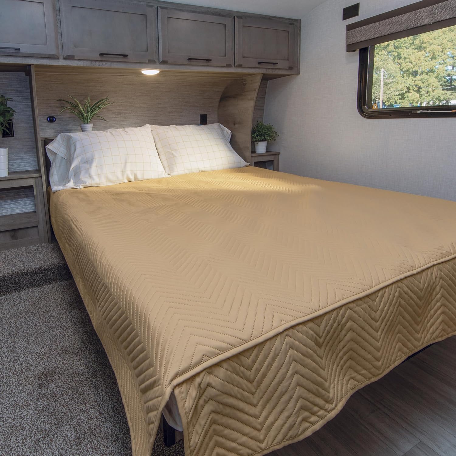 Lippert Easy Zzzs – Juego de ropa de cama para caravana, tamaño King estrecho, color marrón
