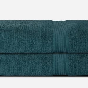 Elvana Home Juego de 2 toallas de baño de algodón de alta calidad, 35 x 70pulgadas, algodón 100% puro, ideal para uso diario, ultra suave y Elvana Home Juego de 2 toallas de baño de algodón de alta calidad, 35 x 70pulgadas, algodón 100% puro, ideal para uso diario, ultra suave y