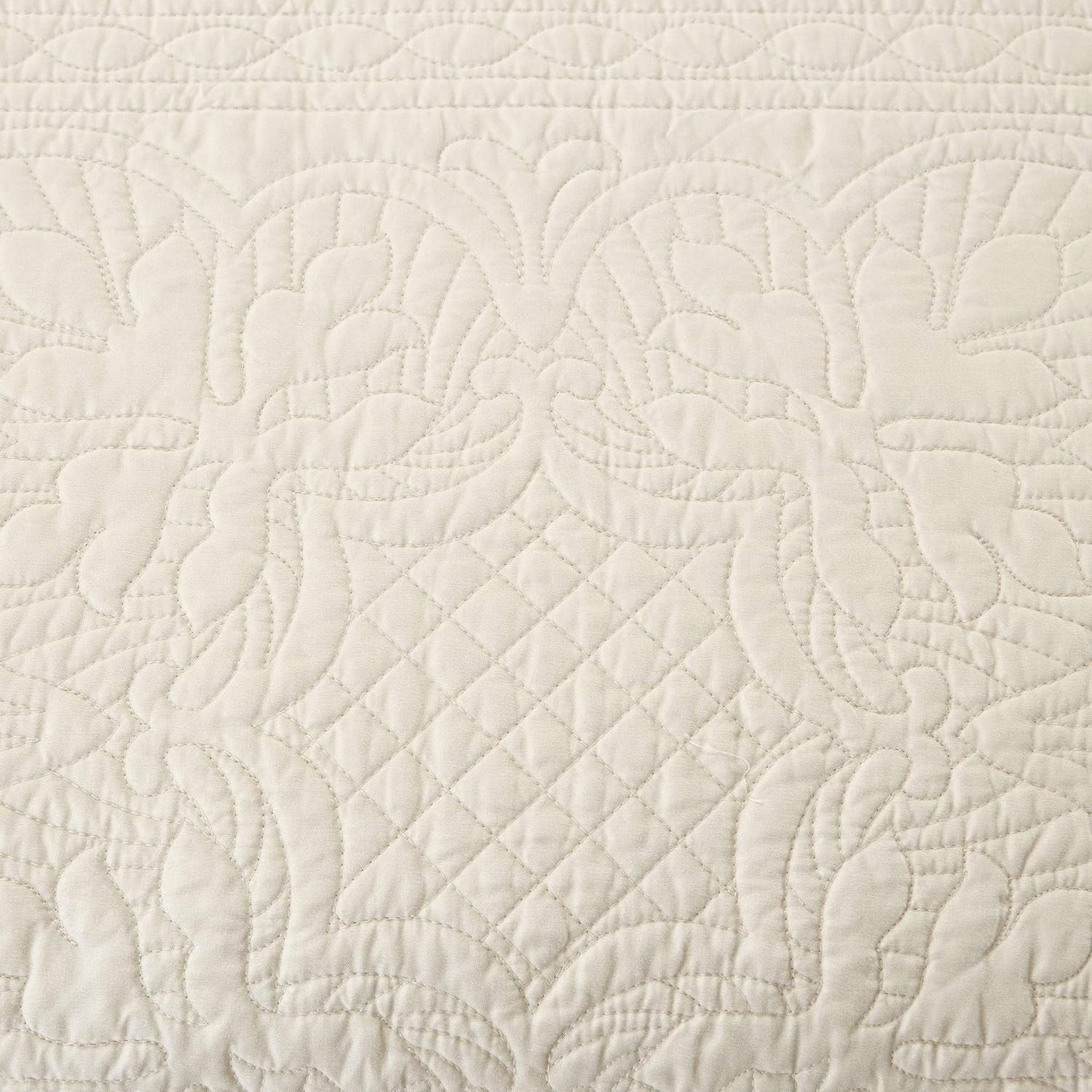 MISC Juego de funda acolchada de 6 piezas color crema para sofá cama con bordes festoneados, color blanco roto y blanco sólido falda de cama de