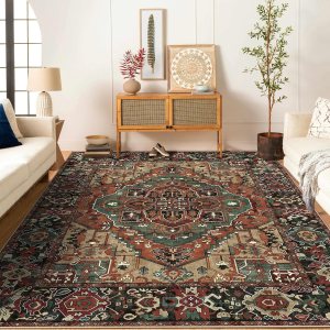 Worxvell Alfombras lavables de 5 x 7 pies para sala de estar, antideslizantes, grandes y desgastadas, orientales, suaves, para dormitorio, alfombra Worxvell Alfombras lavables de 5 x 7 pies para sala de estar, antideslizantes, grandes y desgastadas, orientales, suaves, para dormitorio, alfombra