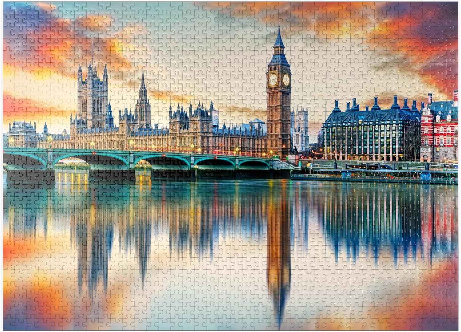Big Ben and Houses of Parliament London England – Rompecabezas prémium de 1000 piezas para adultos