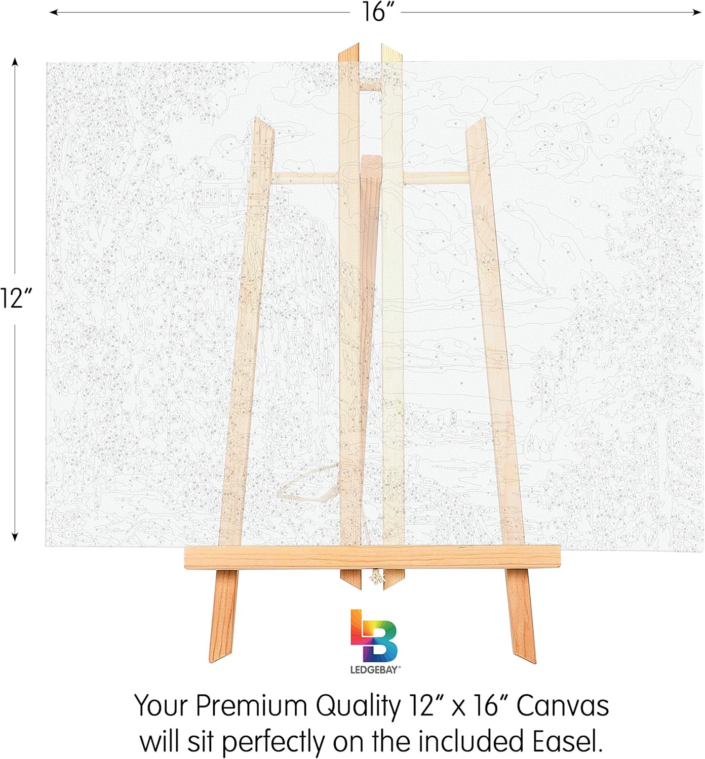 Ledgebay – Pintura por número para adultos  Kits de pintura por números, pintura sin arrugas por números para adultos principiantes, 12 x 16