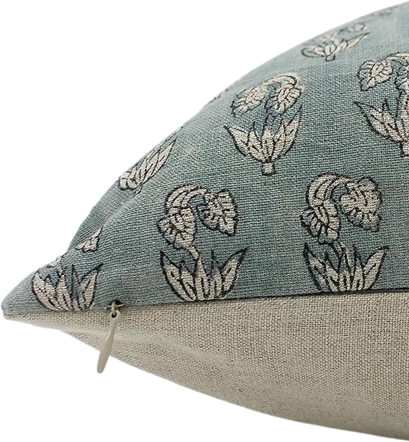 Fabritual Pure Linen – Funda de almohada de lino puro, almohada para exteriores con estampado de telar a mano, funda de cojín hecha a mano con