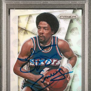Julius Erving 2014 Panini Silver Prizm SP Signed Card #29 Auto PSA 75968240 Julius Erving 2014 Panini Silver Prizm SP Signed Card #29 Auto PSA 75968240