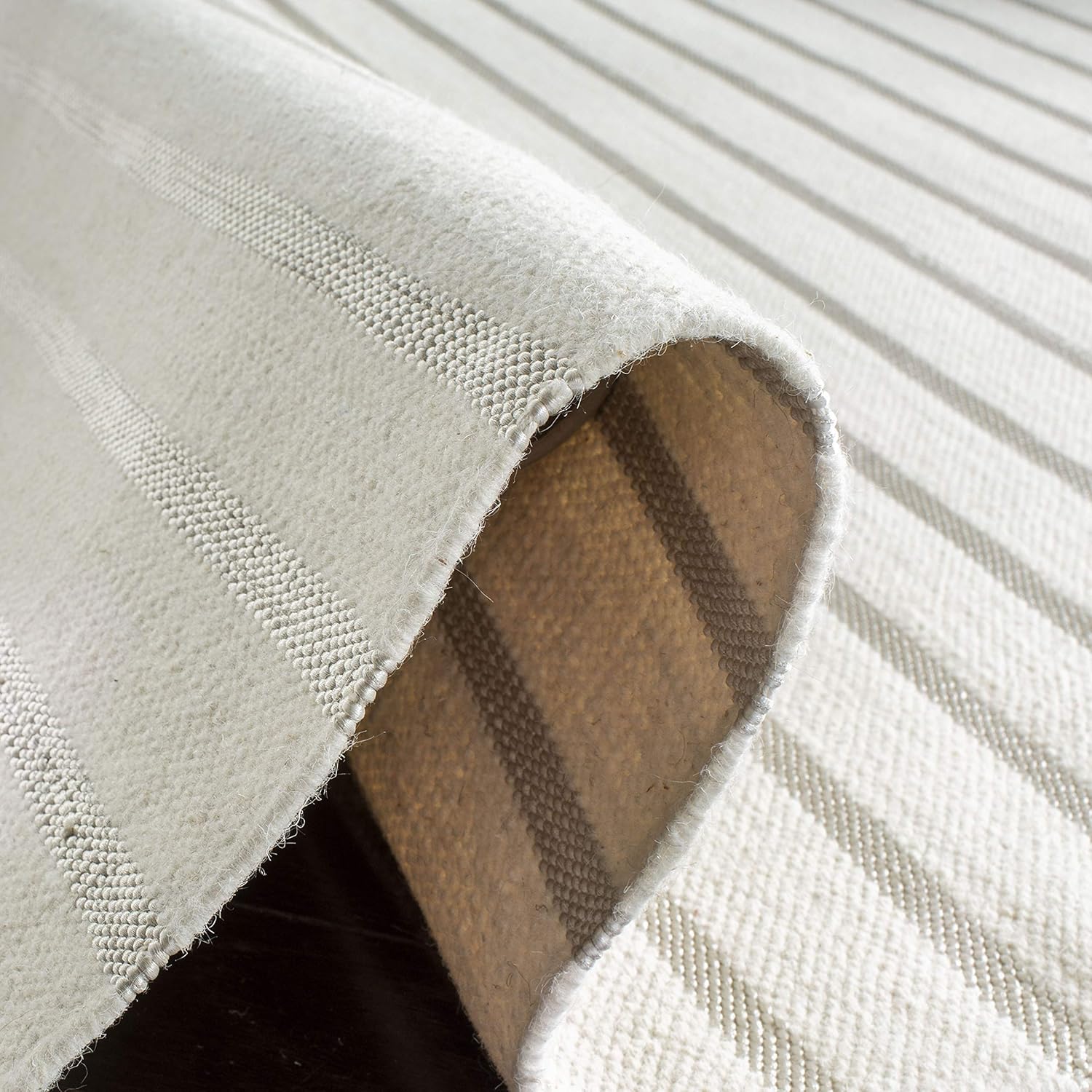 SAFAVIEH Dhurries Collection DHU313D – Alfombra de lana de primera calidad hecha a mano de 3 x 5 pies, color blanco