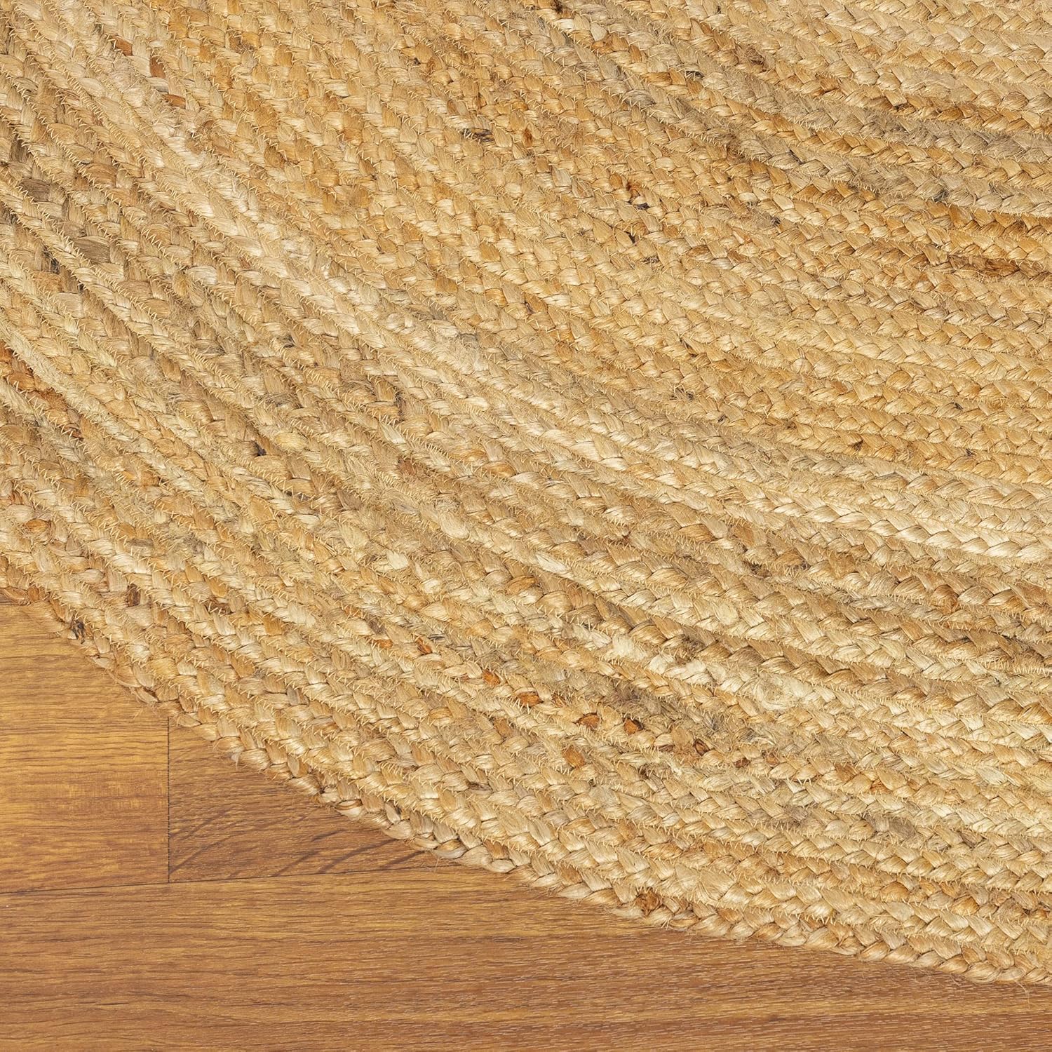 Super Area Rugs Alfombra trenzada a mano de yute suave y natural, color beige natural, 6 x 9 pies