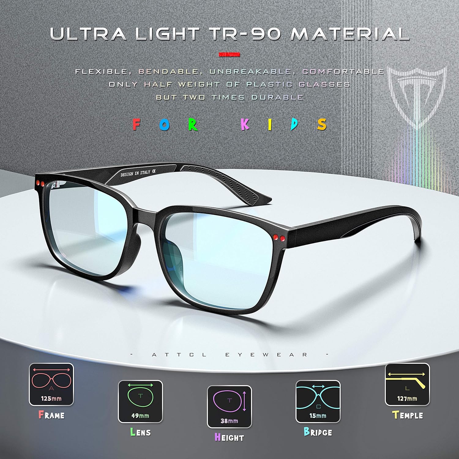ATTCL – Gafas de bloqueo de luz azul de computadora, gafas para juegos, para niños de 3 a 10 años