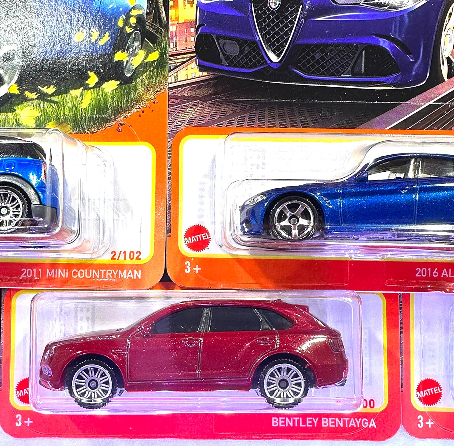 Matchbox – Paquete de 5 unidades – Europeo – Bentley – Fiat – Alfa Romeo – Mini – Levc – Menta  NrMint – Se envía burbujas envueltas en una caja con