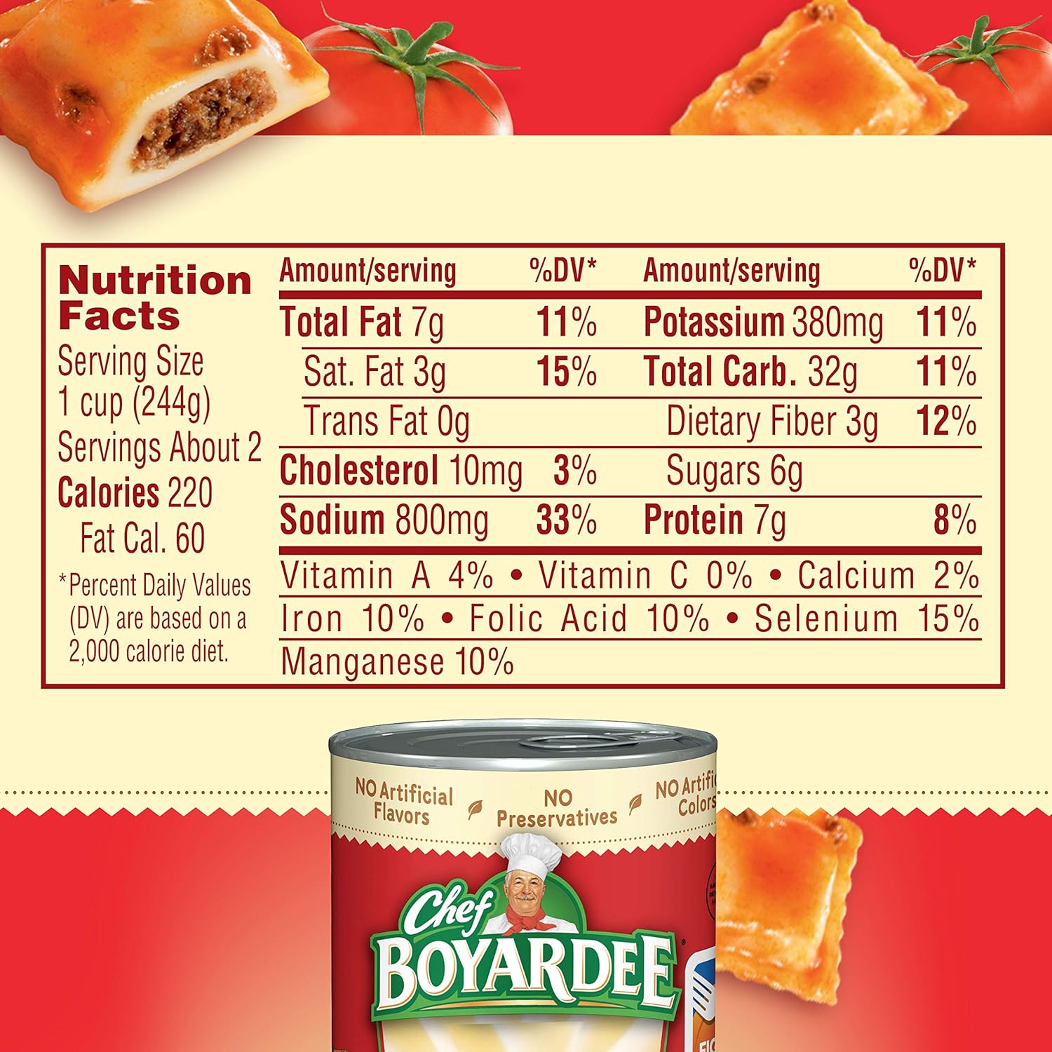 Chef Boyardee Mini ravioles de carne en salsa de tomate y carne, 15 onzas (paquete de 2)