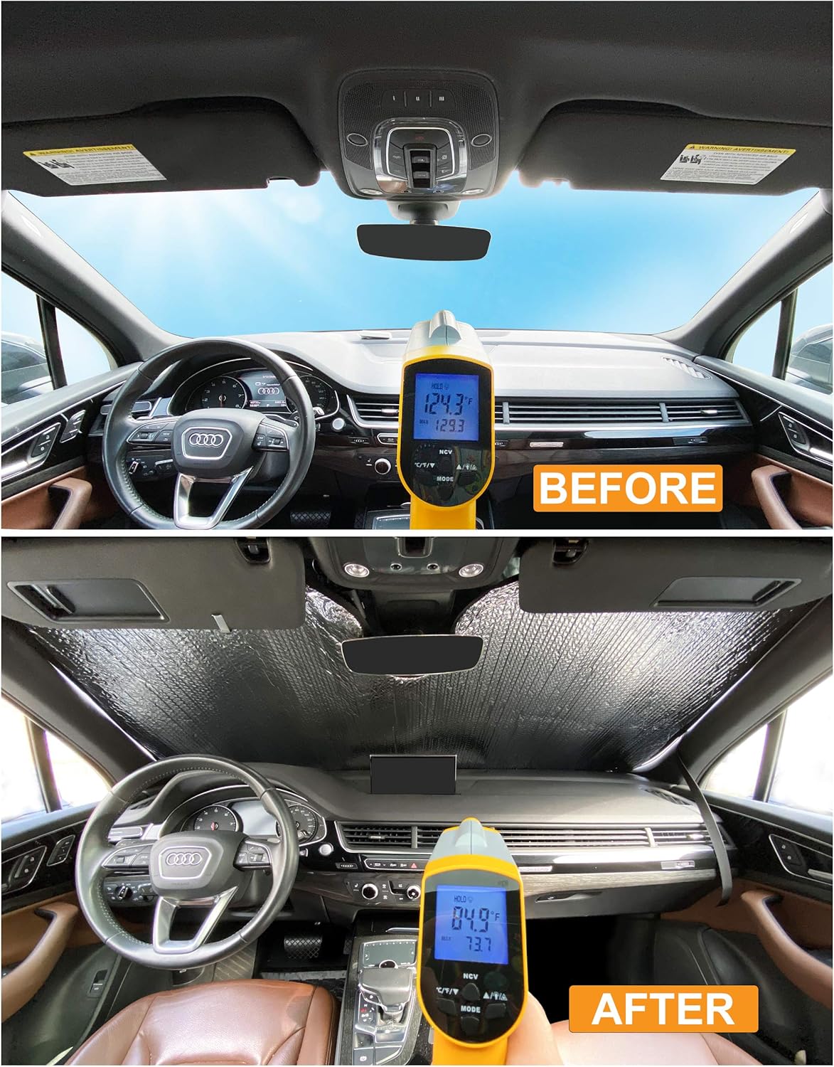 YelloPro Auto Protector de parasol reflectante para parabrisas delantero de automóvil para Toyota Corolla Hatchback 2019, 2020, 2021, 2022, 2023,