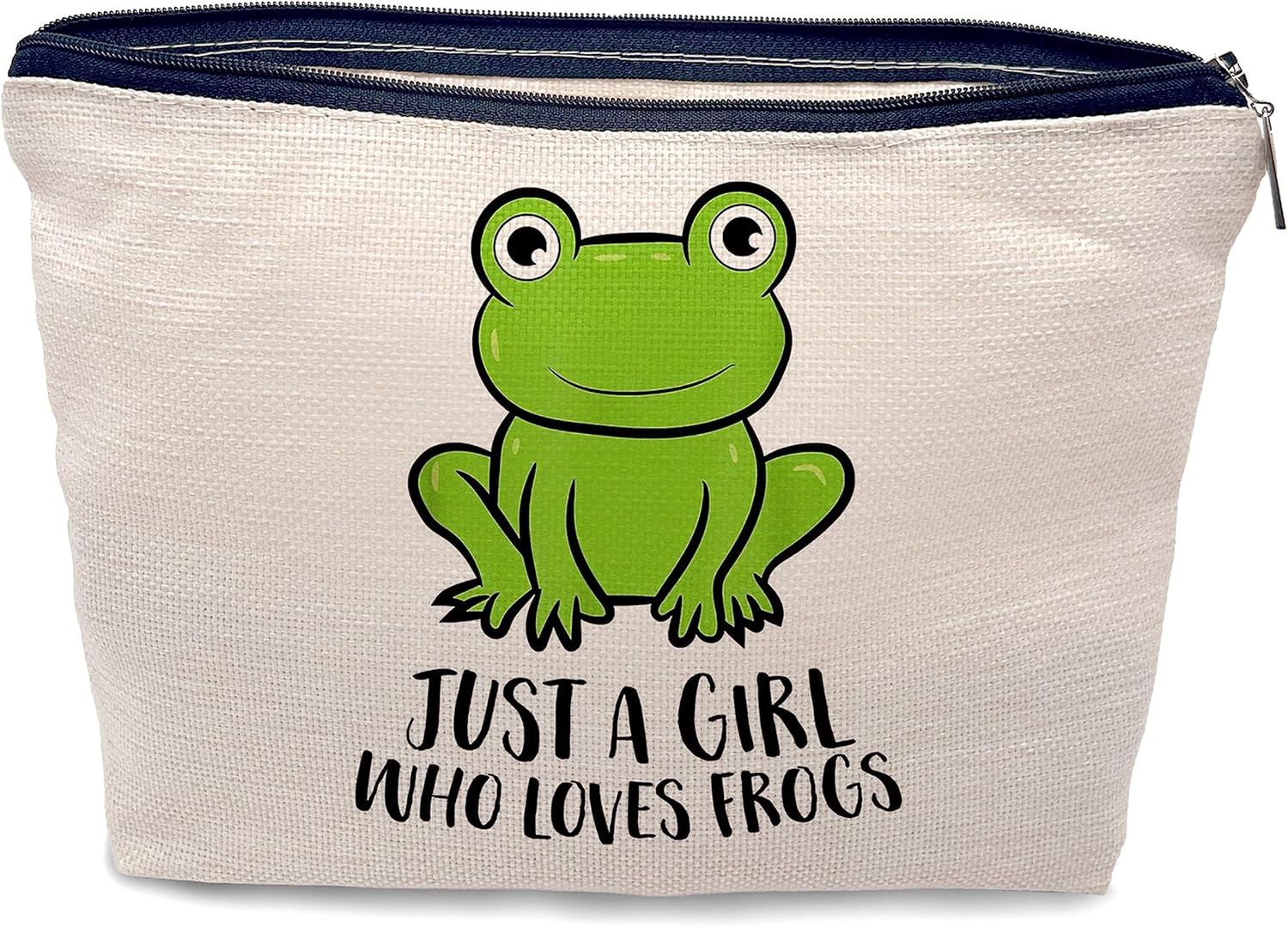 Bolsa de cosméticos de maquillaje de rana, Just a Girl Who Loves Frogs Makeup Travel Neceser de viaje, regalos para los amantes de las ranas,