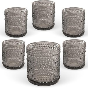 Greenline Goods Juego de 6 portavelas de burbujas Portavelas de burbujas grises para velas cónicas, portavelas de pilar, centro de mesa ideal, Greenline Goods Juego de 6 portavelas de burbujas Portavelas de burbujas grises para velas cónicas, portavelas de pilar, centro de mesa ideal,