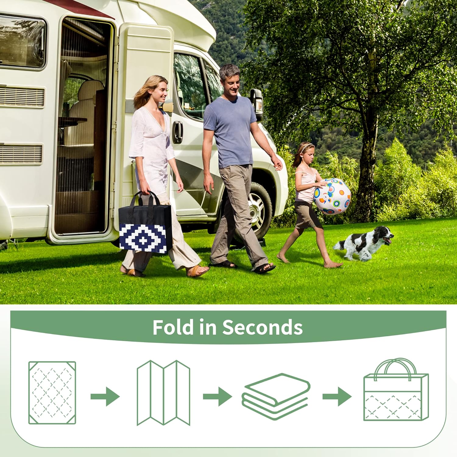GENIMO – Tapetes de exterior de 8 x 10 pies, impermeables, reversibles, tapete de paja de plástico, geométrico, para patio, campamento, caravana,