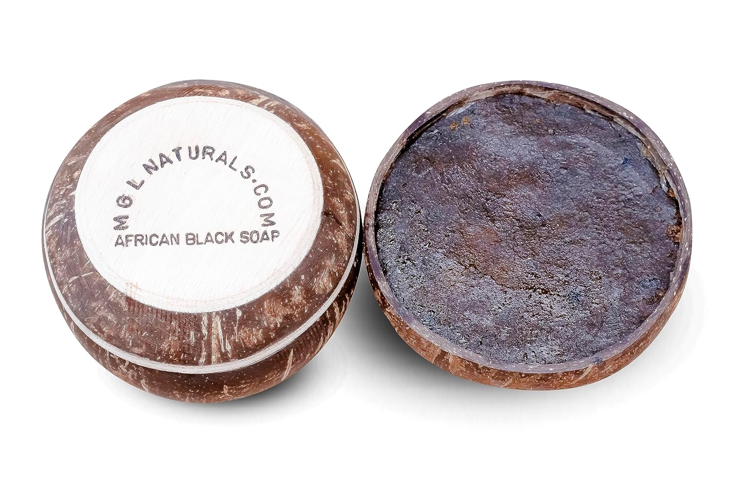 Jabón negro africano crudo en olla de coco  Premium y orgánico  Limpieza profunda facial y corporal. Para acné, eccema y manchas oscuras. (16)