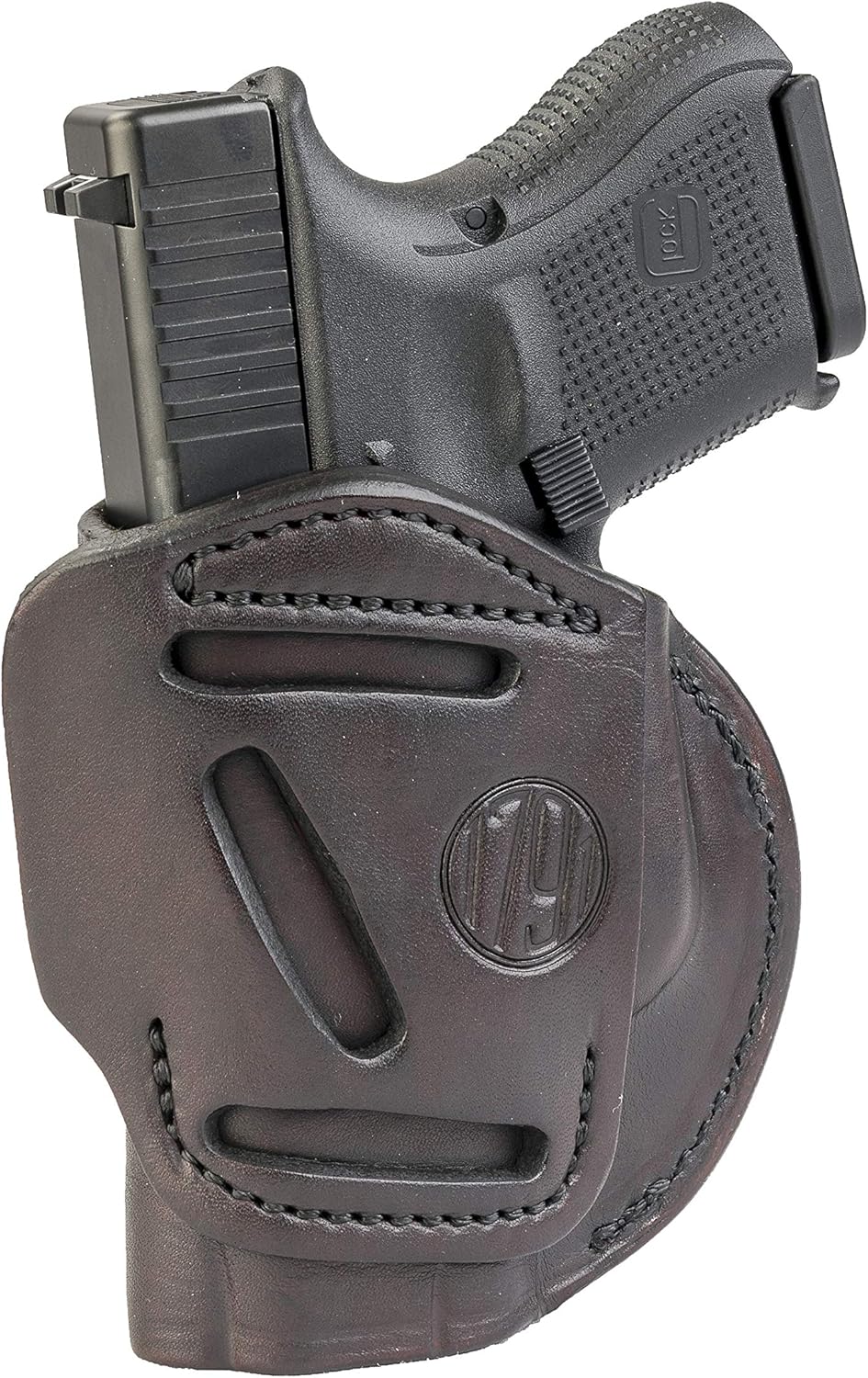 1791 GunLeather 4-Way Glock 26 Holster – OWB and IWB CCW Holster – Right Handed Leather Gun Holster – Fits Glock 25, 26, 27, 29, 30, 32, 33