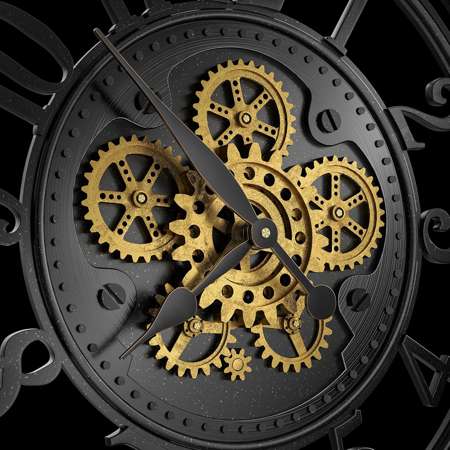 Reloj de pared grande de 28 pulgadas con engranajes móviles reales, reloj de pared decorativo moderno a pilas, reloj de pared industrial steampunk