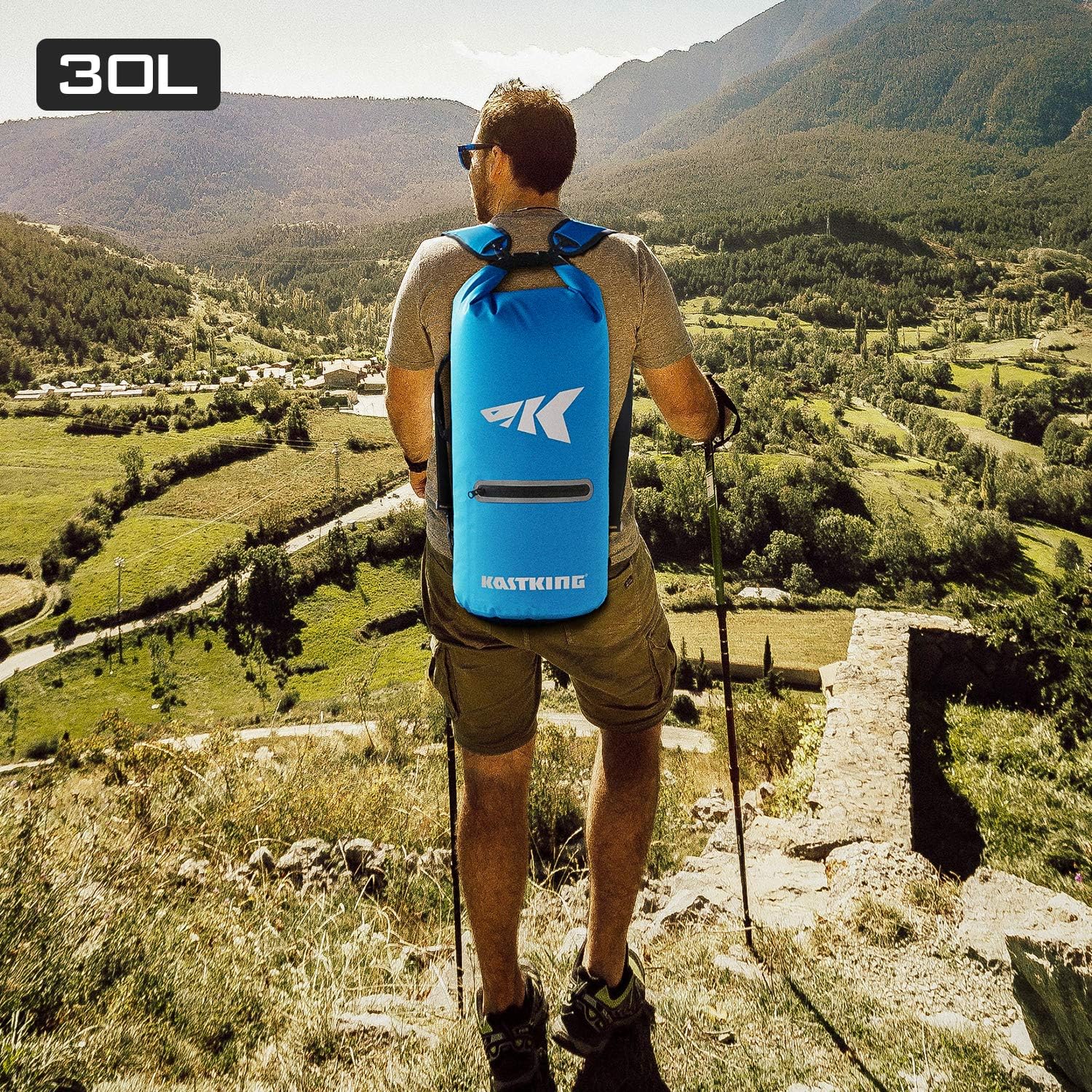 KastKing Cyclone Seal – Bolsa seca 100% impermeable con funda para teléfono, bolsillo frontal con cremallera, perfecta para playa, pesca, kayak,