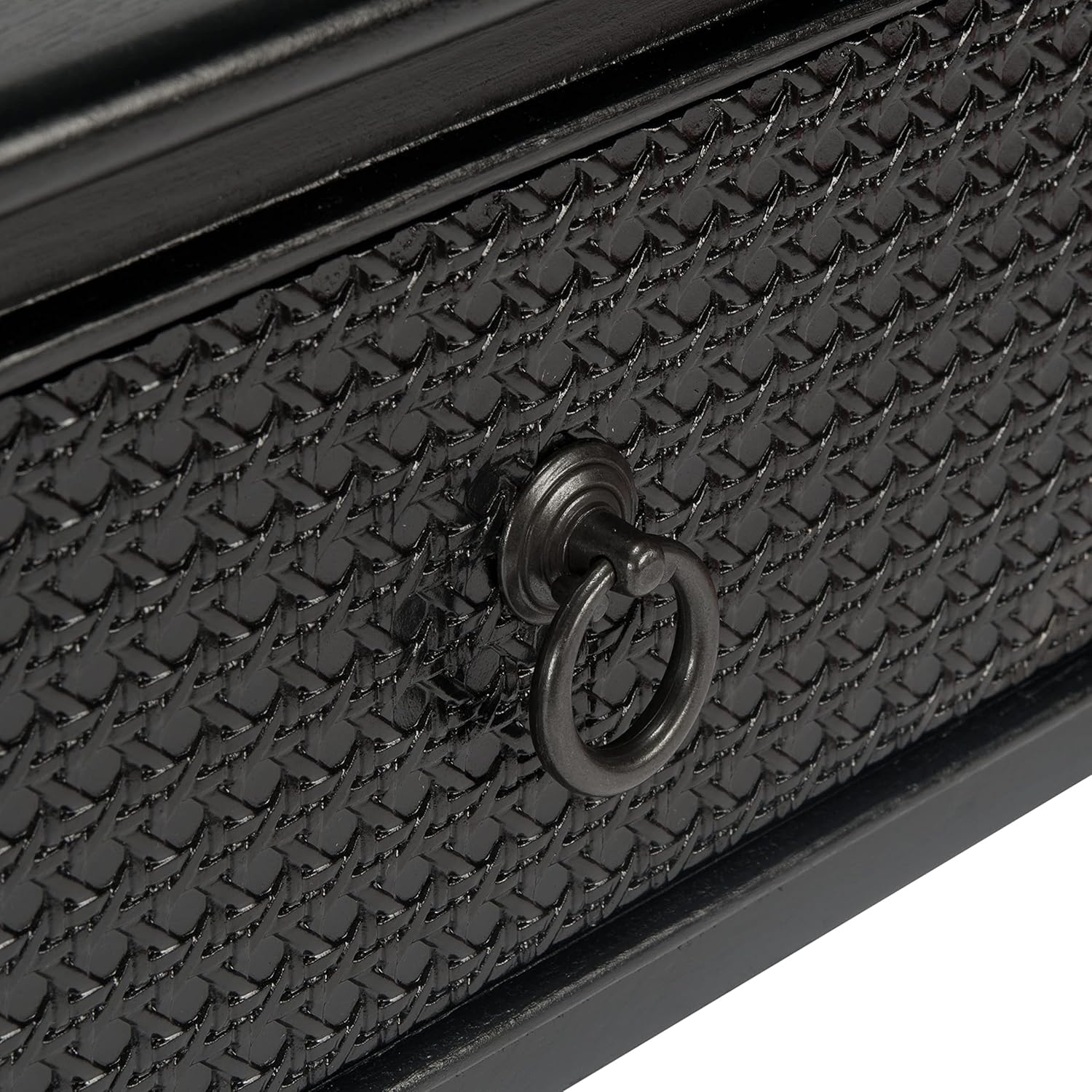 Safavieh Home Collection Haines – Mesa consola con 2 cajones y estante inferior negro