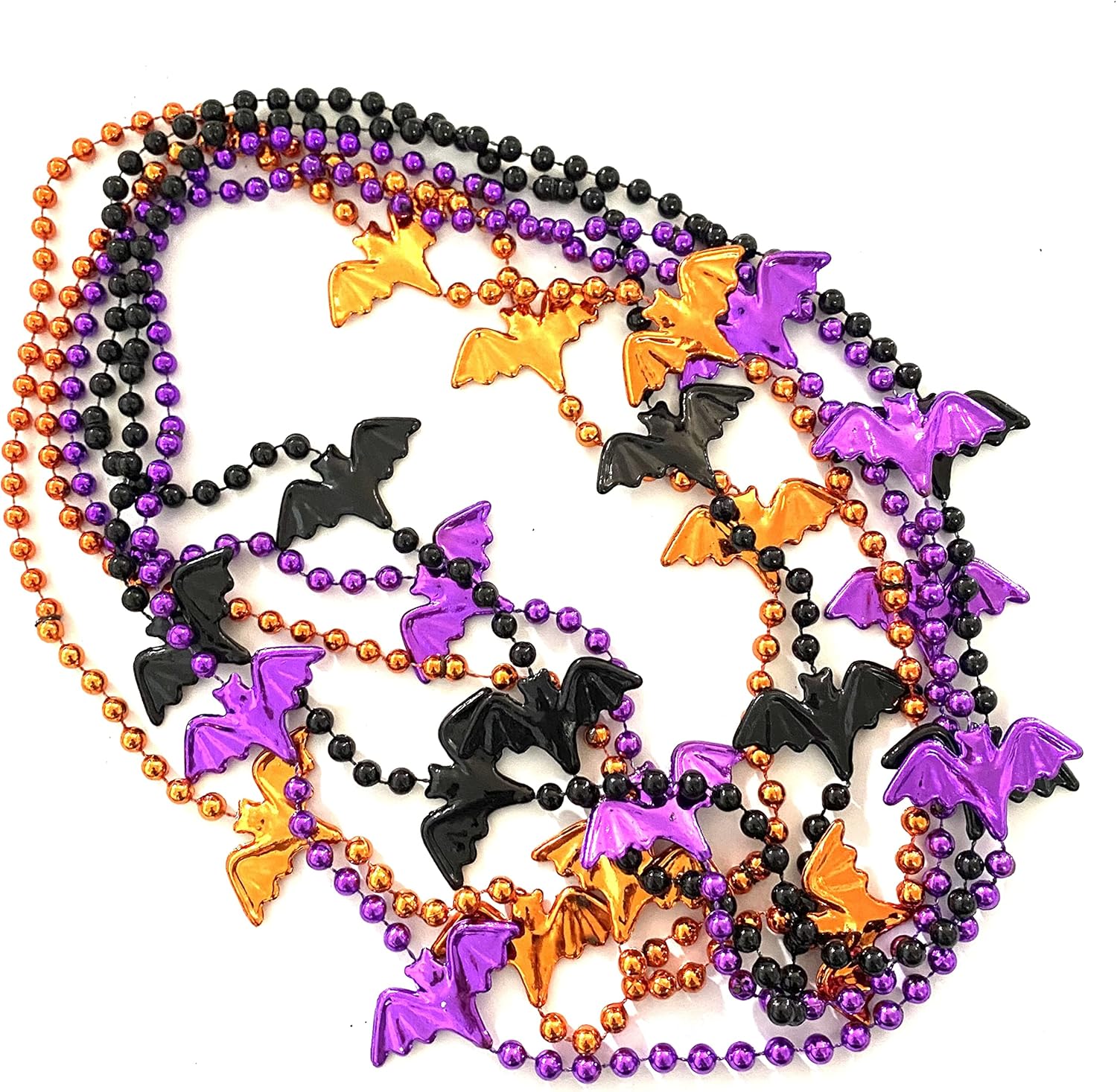 YSPPF 12 piezas de collar de cuentas de murciélago para fiesta de Halloween, collar del día de los piratas, adorno de regalo