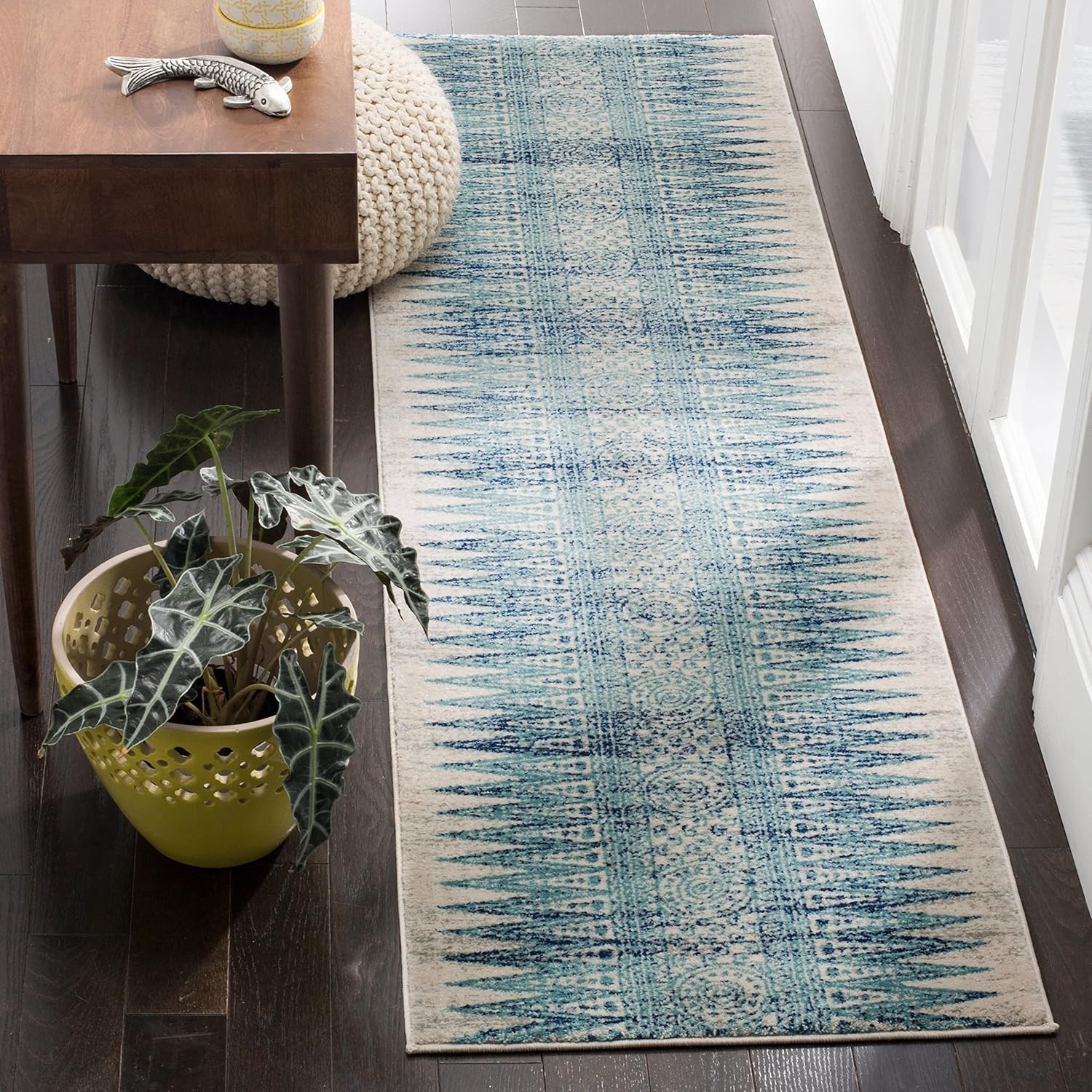 Safavieh Evoke Collection EVK226 – Tapete bohemio, diseño vintage., Polipropileno, Marfil gris