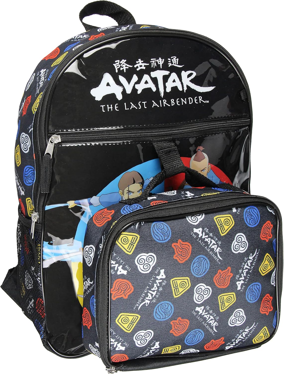 Nickelodeon Avatar The Last Airbender Characters Aang Zuko Katara Sokka – Mochila de 5 piezas, botella de agua Icepack, Varios colores, Personajes