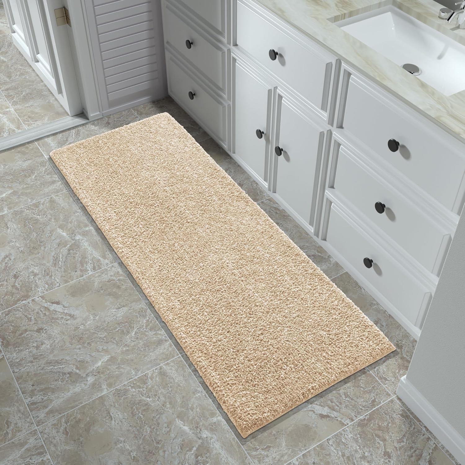 Yimobra Alfombras de baño, extra suaves y cómodas, antideslizantes, absorbentes de agua y gruesas, lavables a máquina, alfombras peludas para duchas