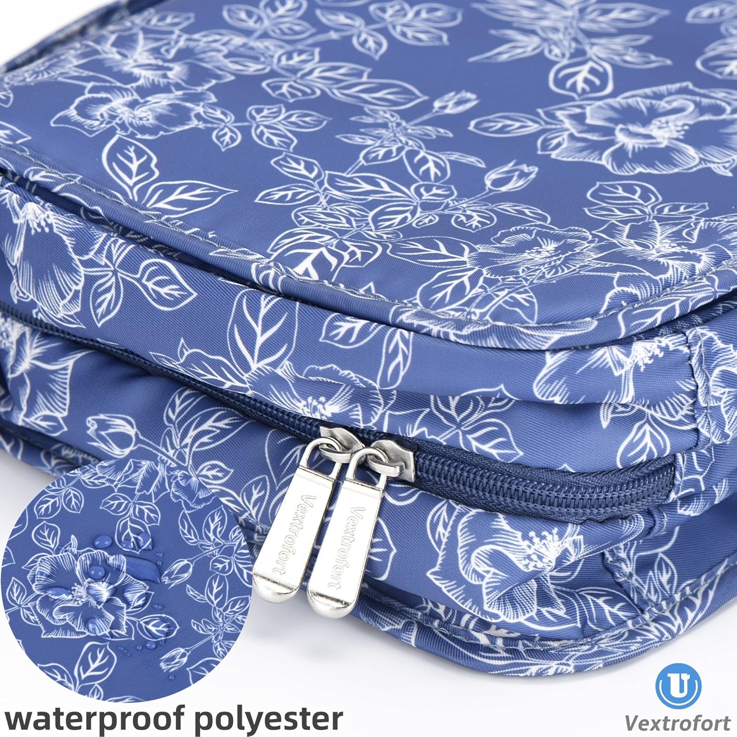 VEXTROFORT Neceser para mujer, bolsa de maquillaje de viaje colgante grande, resistente al agua para artículos de tocador, cosméticos, cepillos,