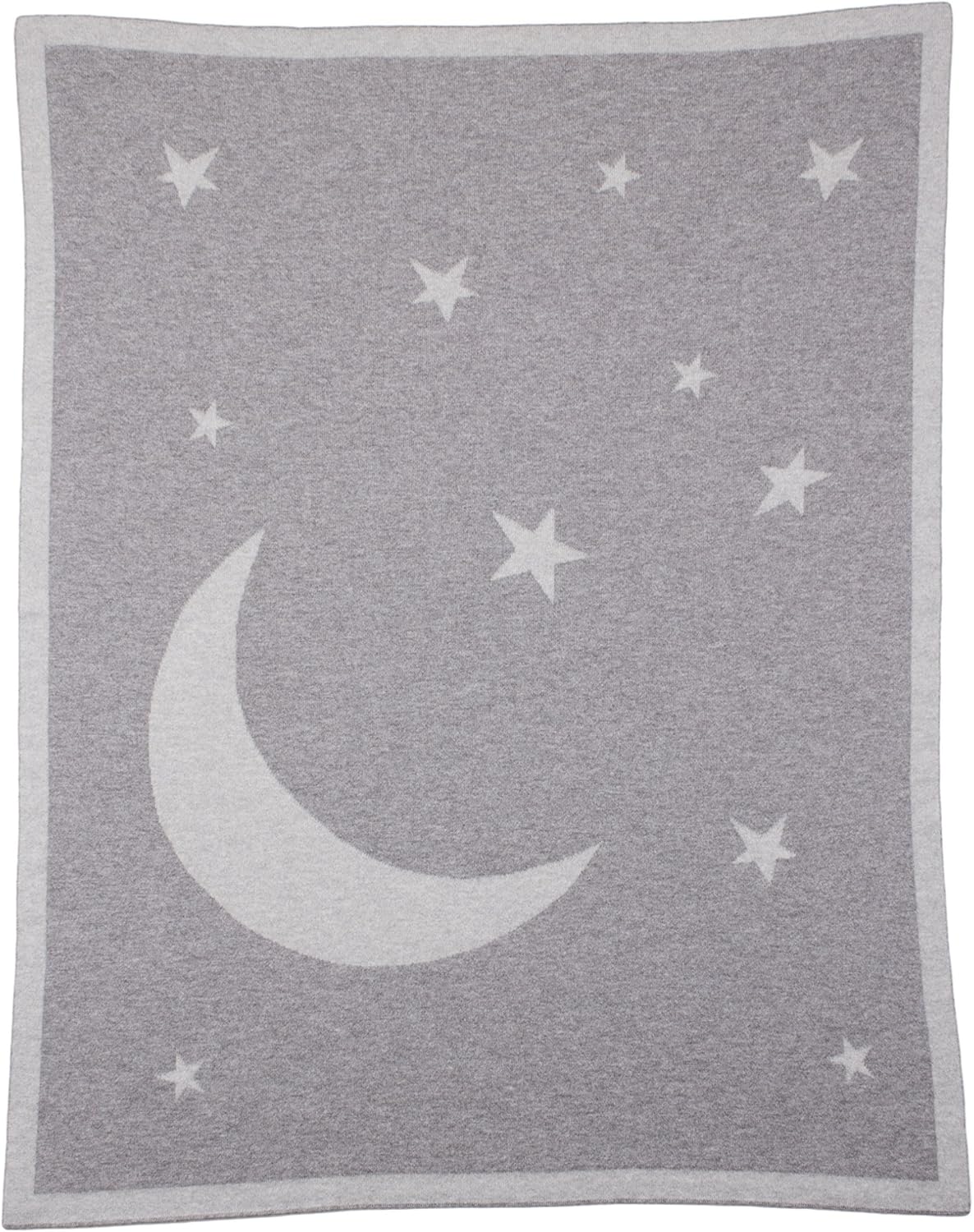 Manta unisex 100% cachemira Moon & Stars para bebé, color gris, hecha en Escocia, Gris Multi