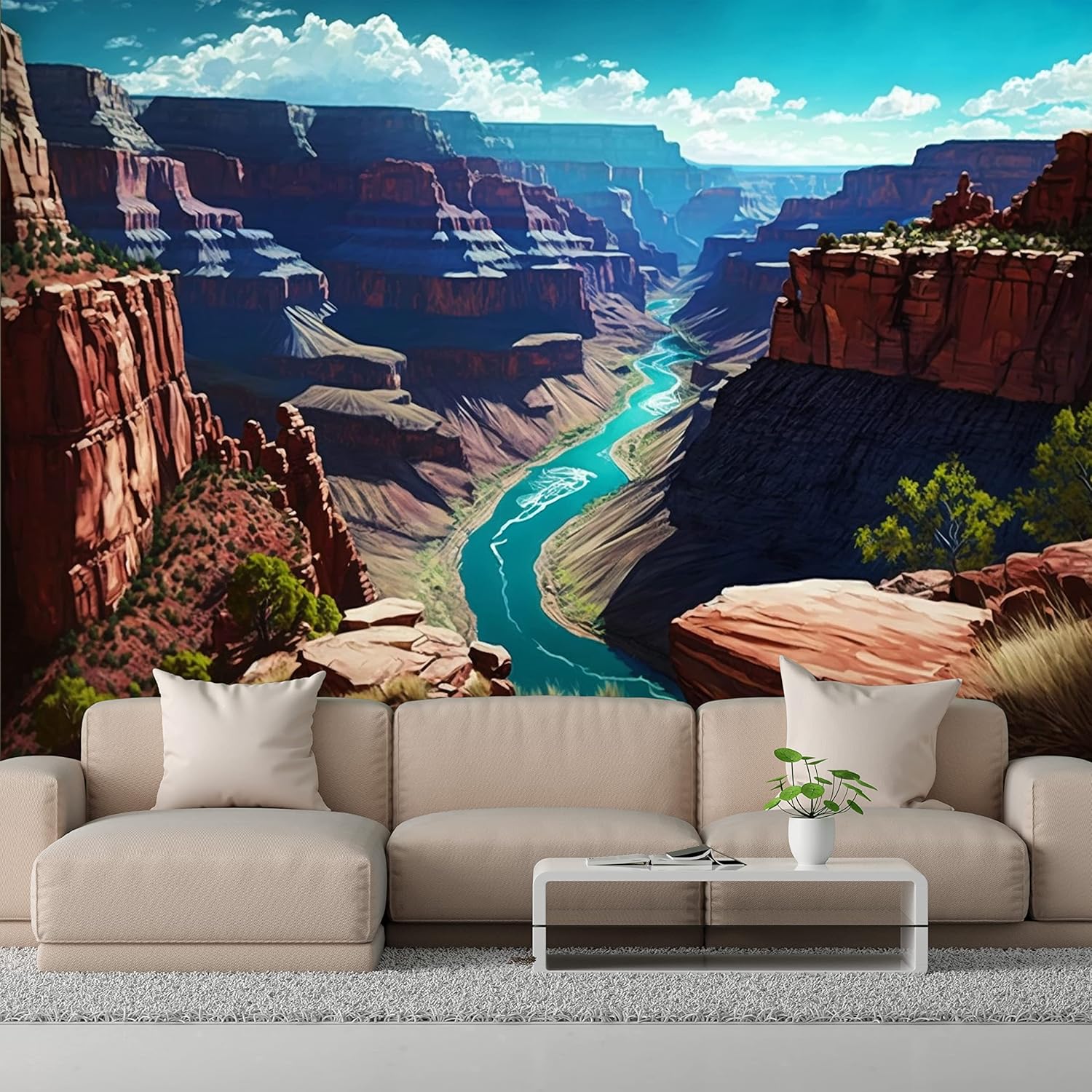 Papel pintado de montaña del Parque Nacional del Gran Cañón, paisaje de la ciudad de Arizona, arte de pared grande para dormitorio, oficina, sala de
