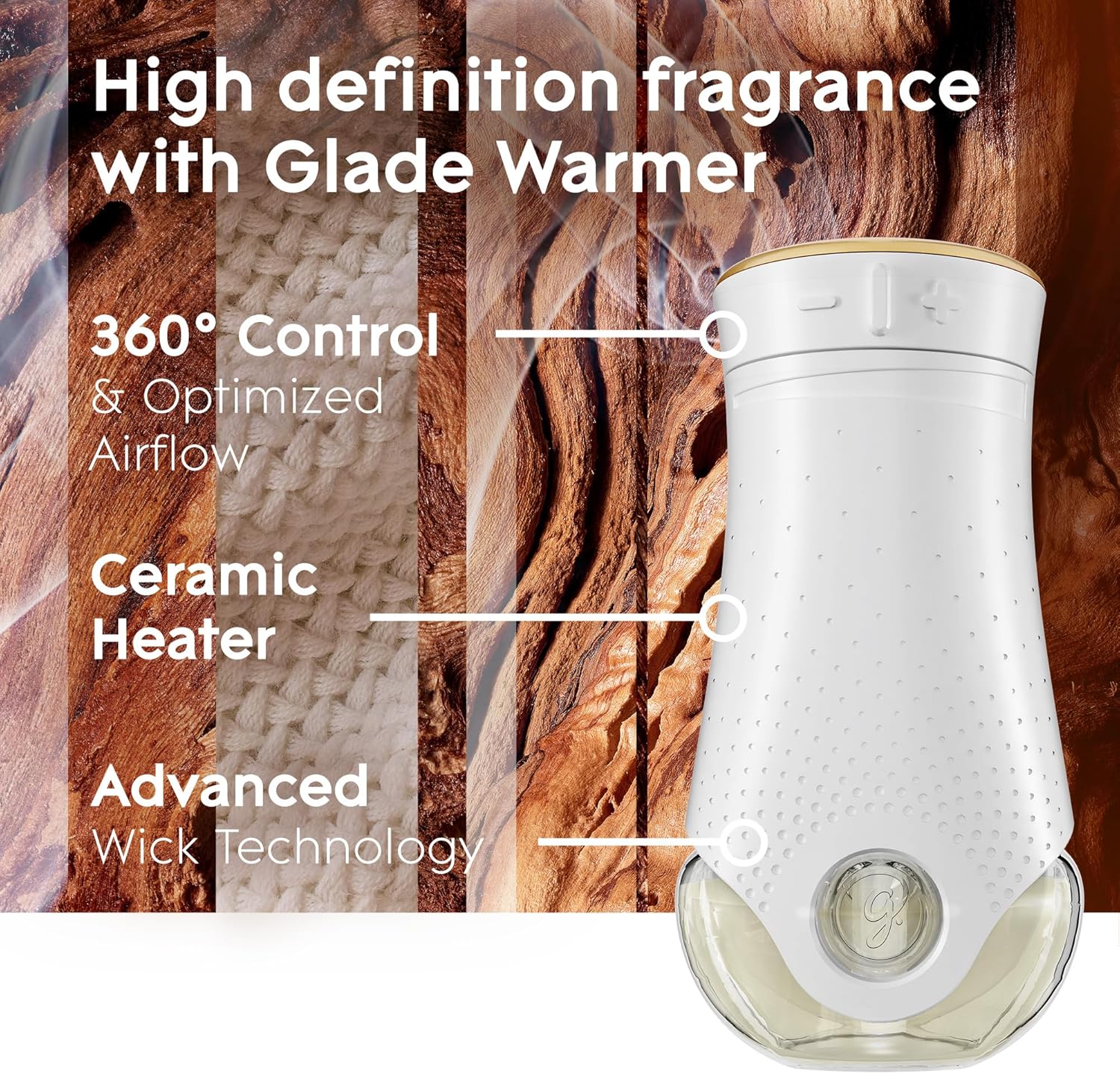 Glade PlugIns – Recambios de ambientador, aceites esenciales y perfumados para el hogar y el baño, maderas de cachemira, 0.67 onzas líquidas, 10