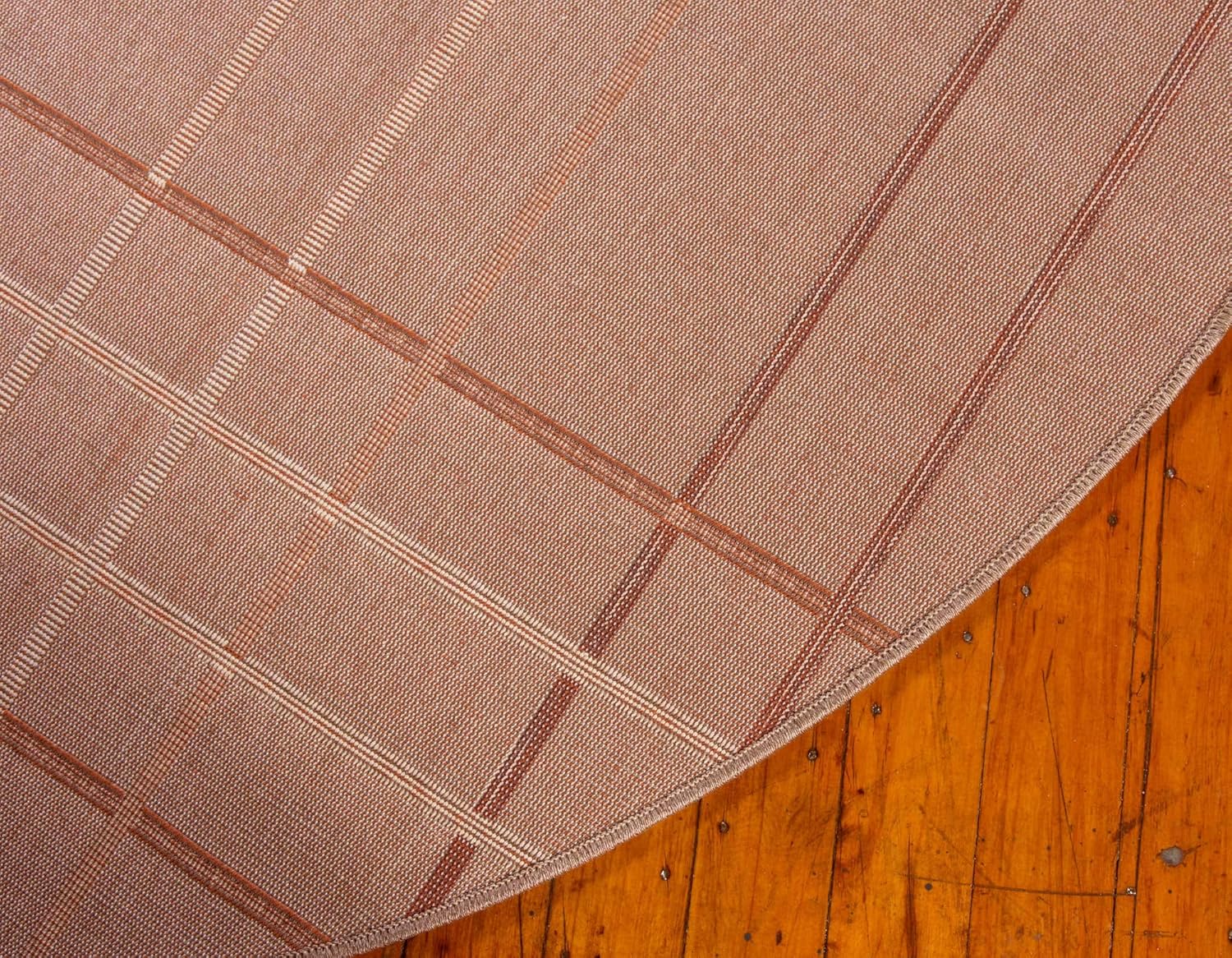 Unique Loom – Tapete con diseño abstracto, informal, moderno y contemporáneo de la colección otoñal, redondo de 8 pies, diseño a rayas en colores