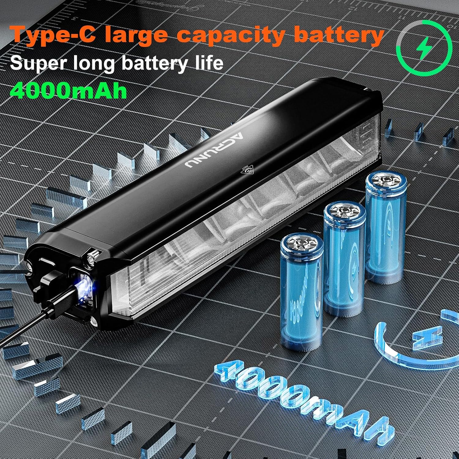 Luz LED súper brillante para bicicleta,Faro de bicicleta recargable por USB, 5 modos, faro de bicicleta impermeable, ciclismo todoterreno de montaña