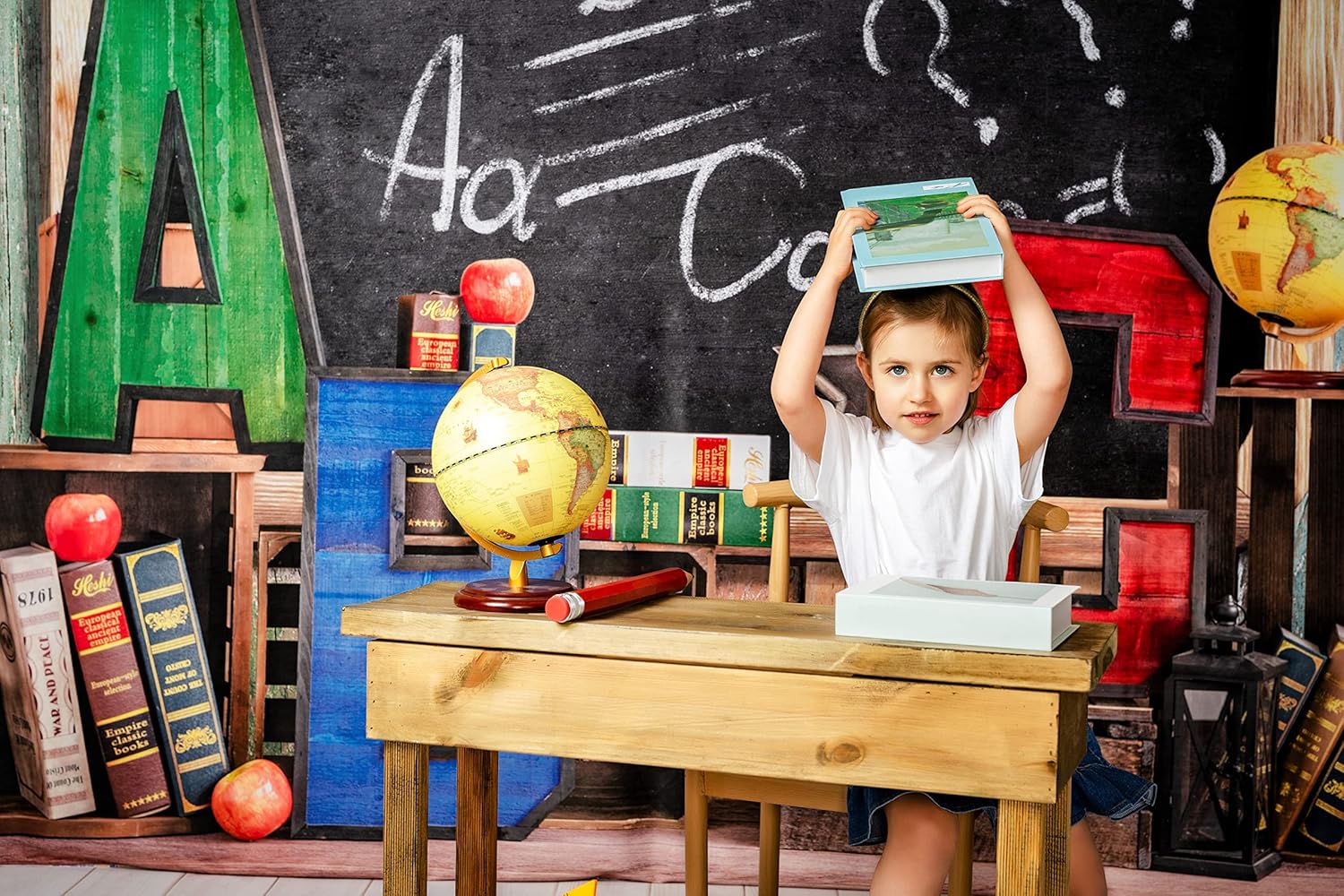 Kate Fondos de regreso a clases de 7 x 5 pies para aula, niños, jardín de infantes, fondo de fotos, accesorios de estudio para estudiantes