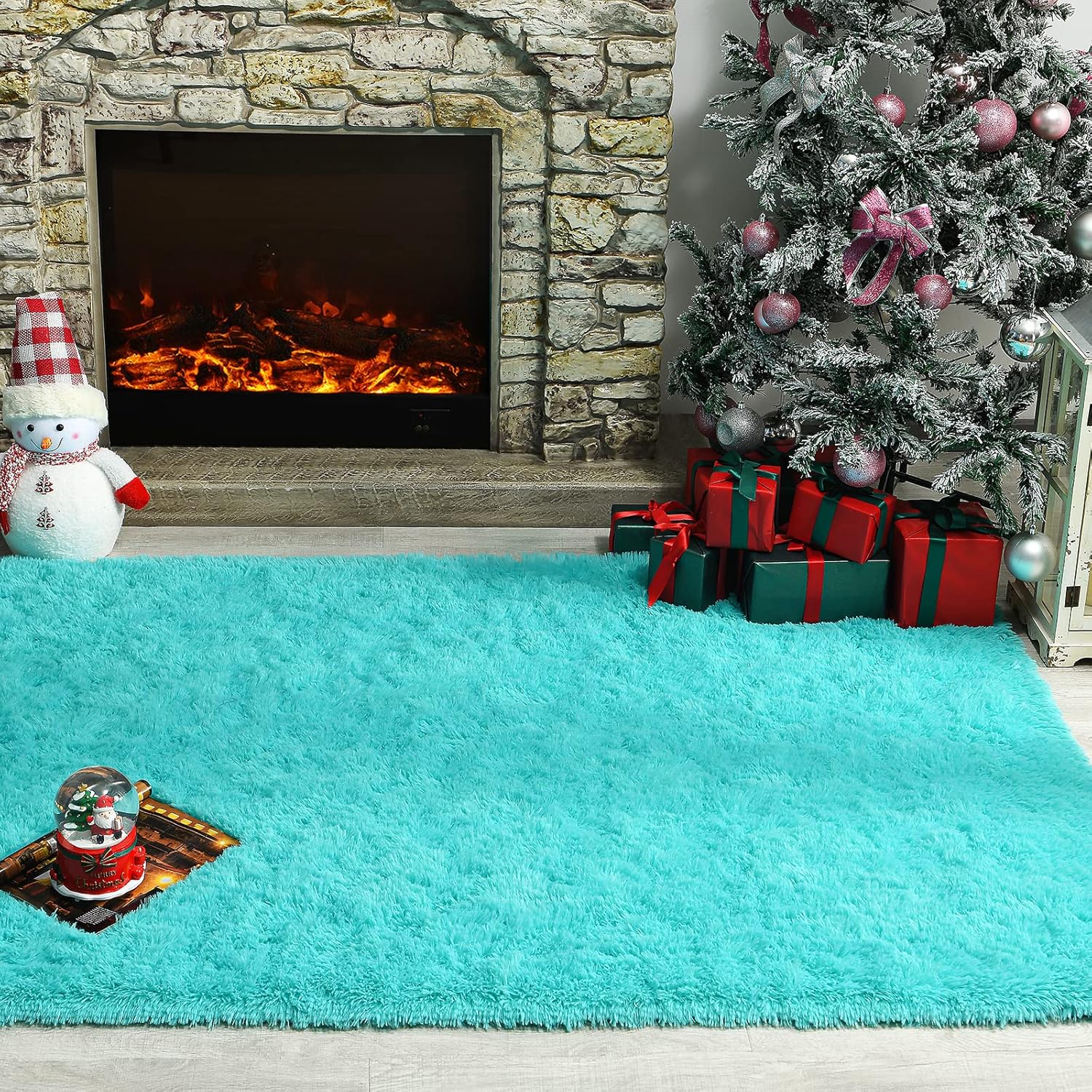 Andecor – Alfombra suave y mullida de 4 x 5.9 pies para la decoración del hogar, para el suelo, dormitorio, sala de estar, residencia universitaria,
