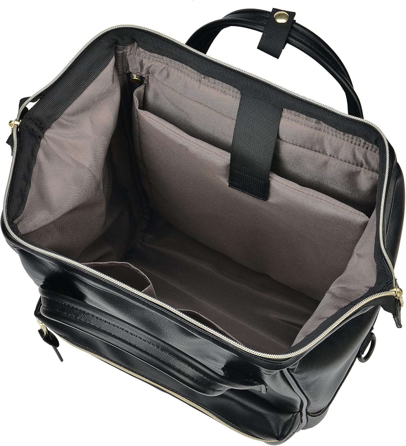 Kah&Kee – Mochila de cuero para pañales, portátil, viaje, doctor, profesor, para mujeres y hombres, Negro II, L