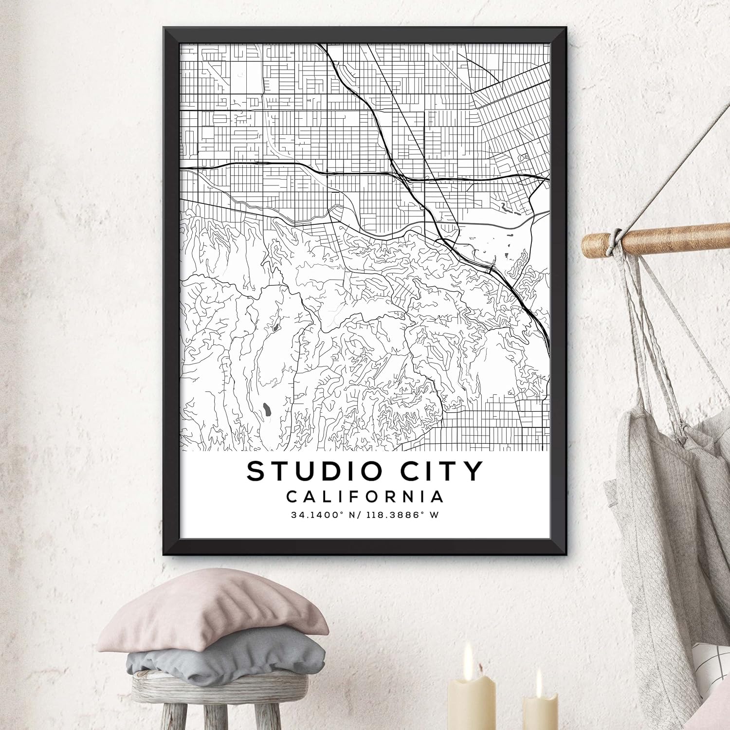 Mapa de Studio City, California, Light 2 (18×24)