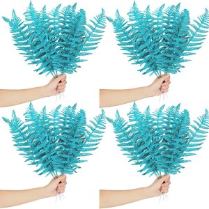 Hojas de purpurina de Navidad, hojas tropicales artificiales, para árbol de Navidad, guirnalda de hojas con purpurina, púas de Navidad, ramo de Hojas de purpurina de Navidad, hojas tropicales artificiales, para árbol de Navidad, guirnalda de hojas con purpurina, púas de Navidad, ramo de