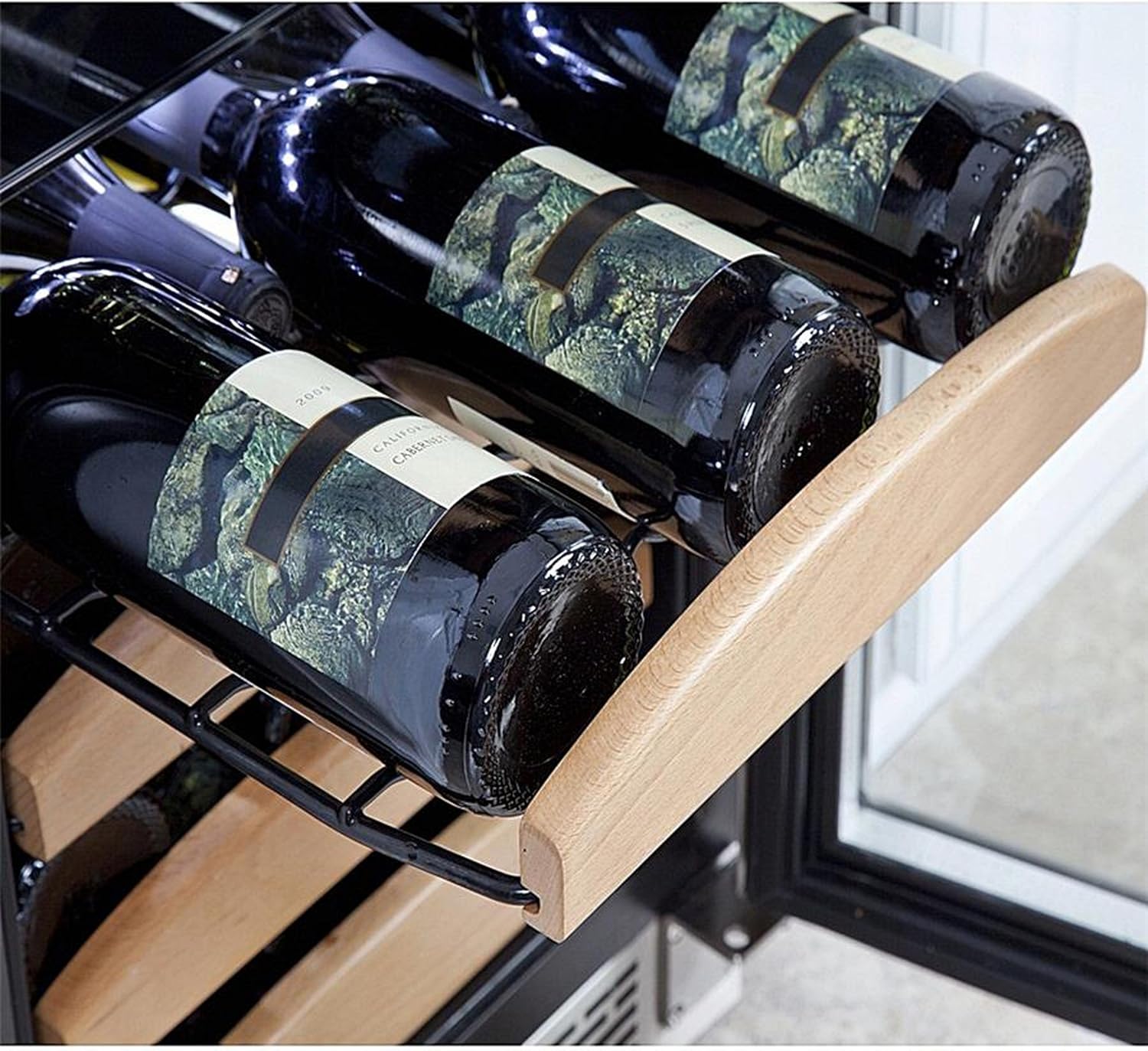 Whynter BWR-281DZ refrigerador de vino empotrado de doble zona, 28 botellas, Acero inoxidableNegro