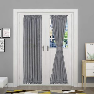 Aquazolax – Cortinas de puerta francesas a rayas blancas transparentes para puertas de cristal de patio, ventanas Aquazolax – Cortinas de puerta francesas a rayas blancas transparentes para puertas de cristal de patio, ventanas